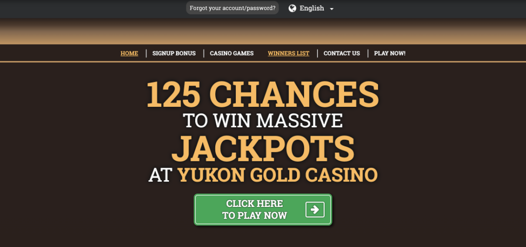 Yukon Gold Casino Login and Register